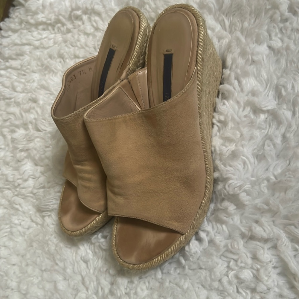 Stuart Weitzman Tan Wedge Heels